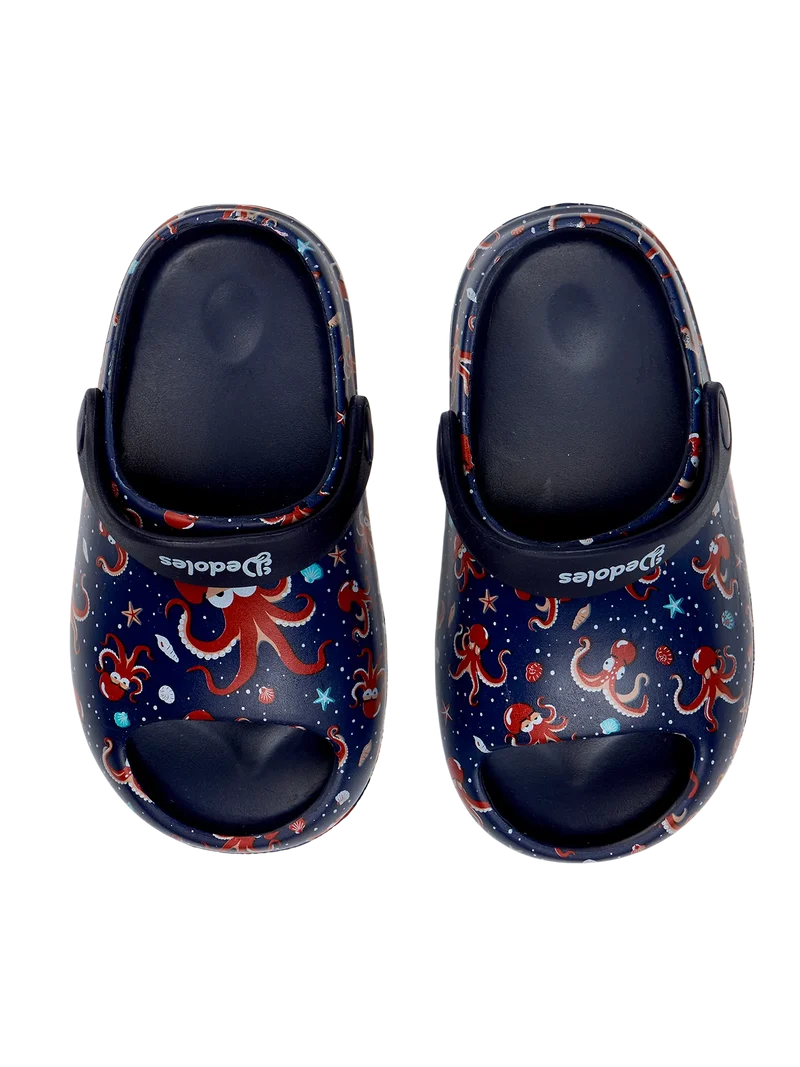 Lustige Baby-Clog-Sandalen mit dicker Sohle Roter Oktopus