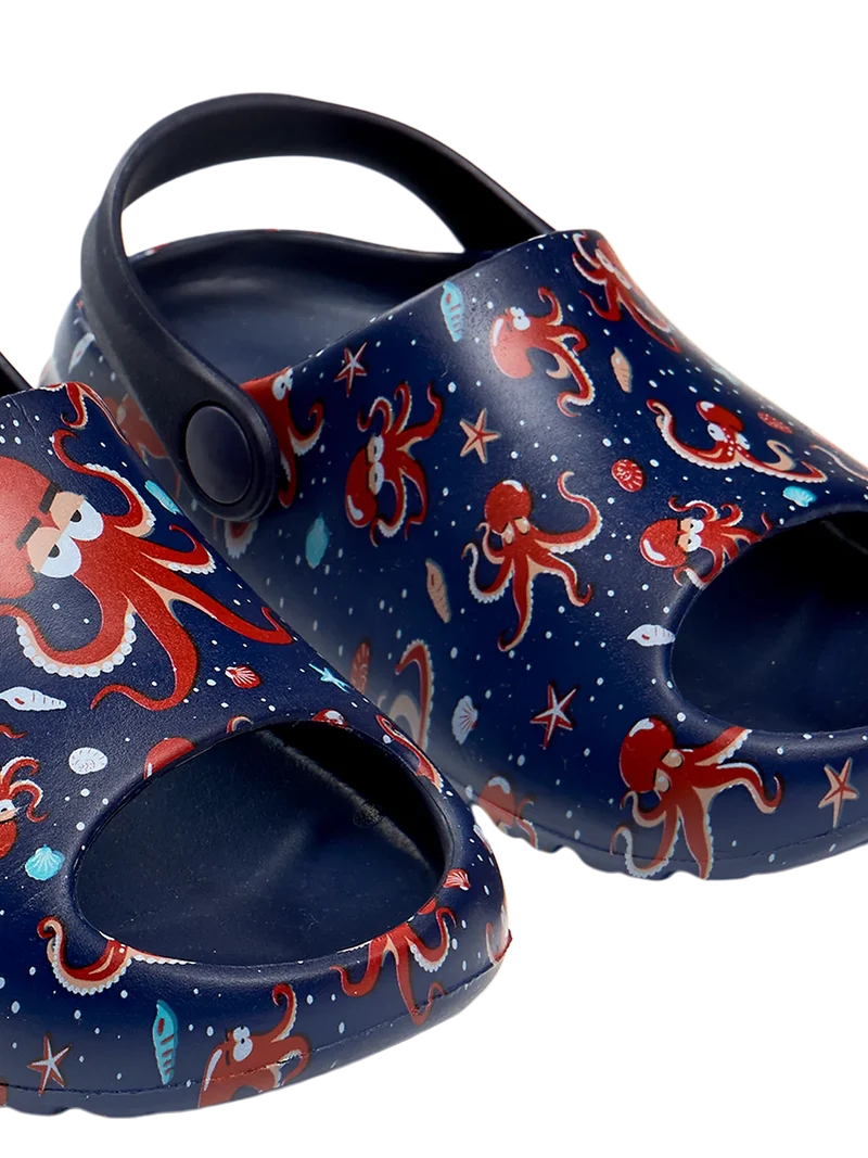 Lustige Baby-Clog-Sandalen mit dicker Sohle Roter Oktopus