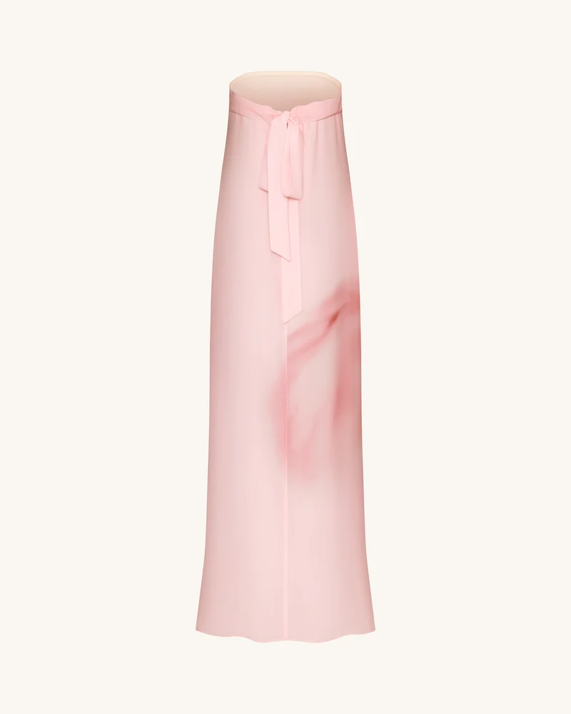 Aquarell-Blumenprint trägerloses Maxikleid - Rosa