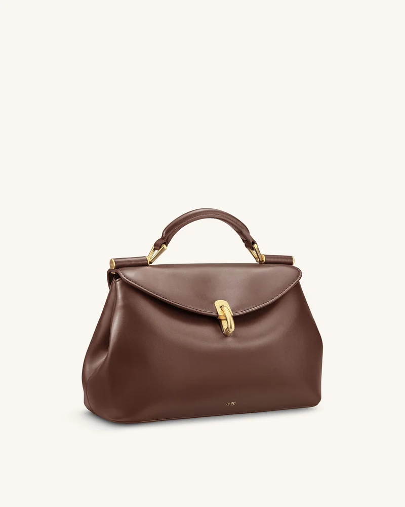 Audrey Überschlagverschluss Henkeltasche - Braun