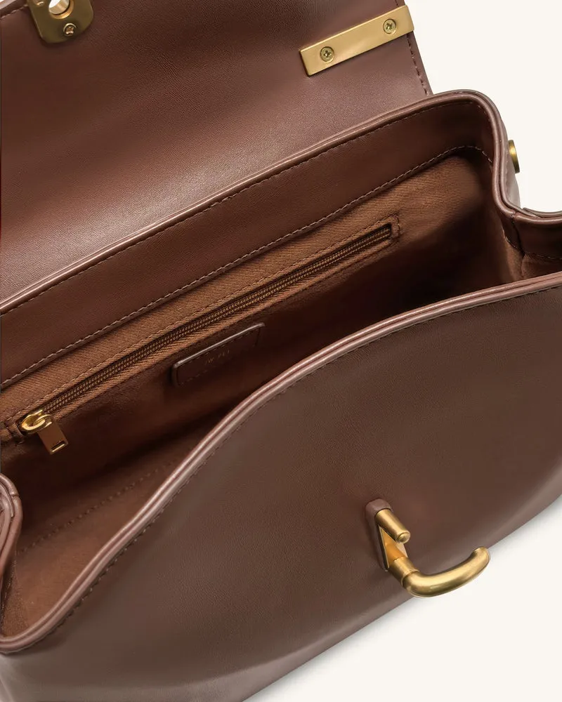 Audrey Überschlagverschluss Henkeltasche - Braun
