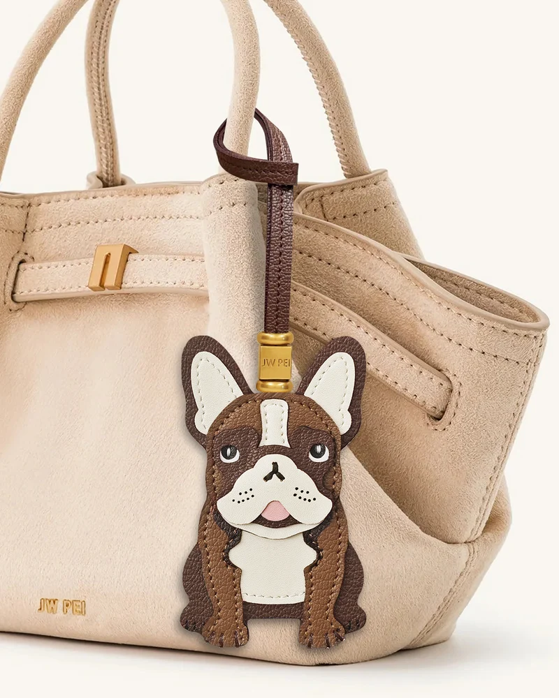 Bag Charm Französische Bulldogge - Braun