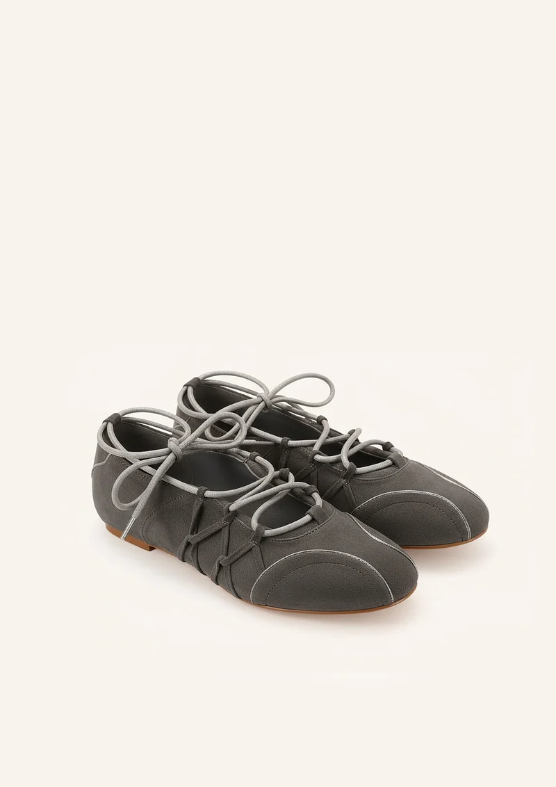 Iria Schnür-Ballerinas – Dunkelgrau