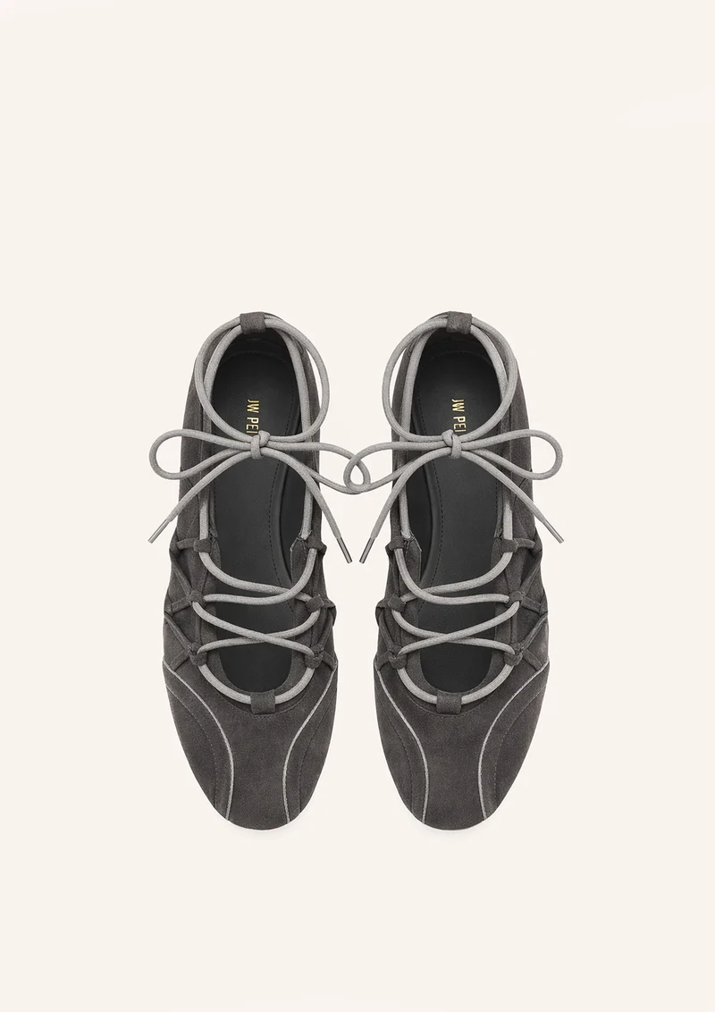 Iria Schnür-Ballerinas – Dunkelgrau