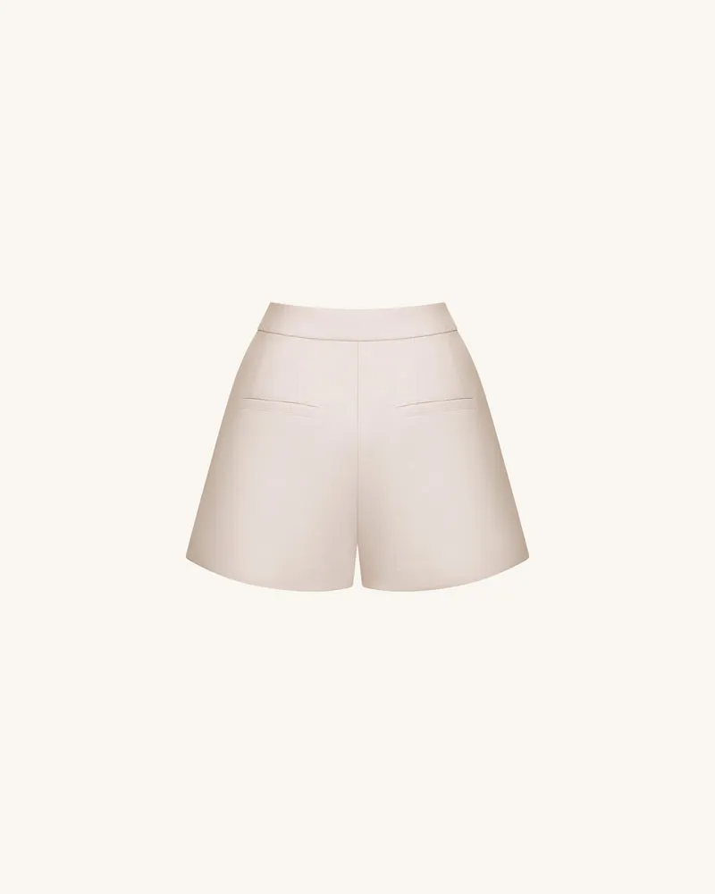 Gewebte Baumwoll-Anzugshorts - Beige