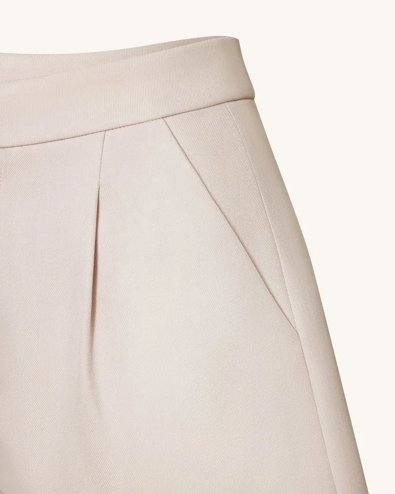Gewebte Baumwoll-Anzugshorts - Beige