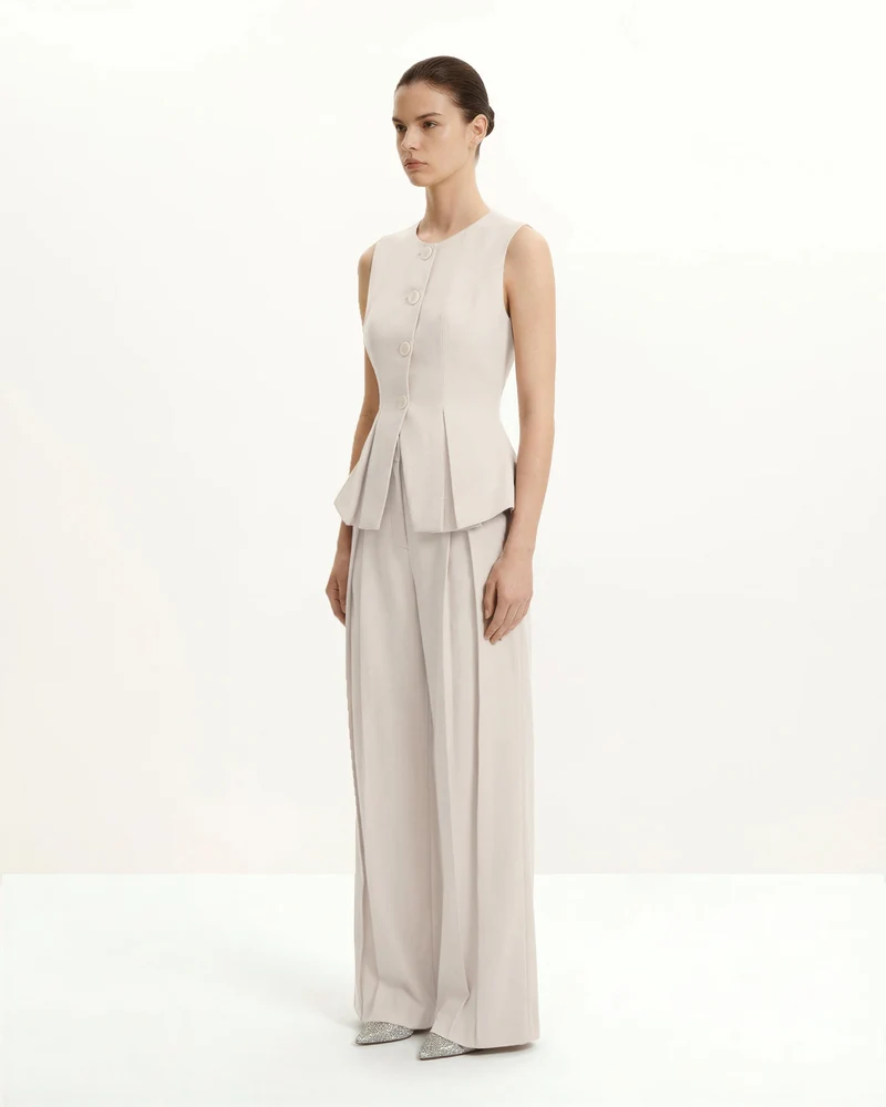 Strukturierte Naht Rund - Beige