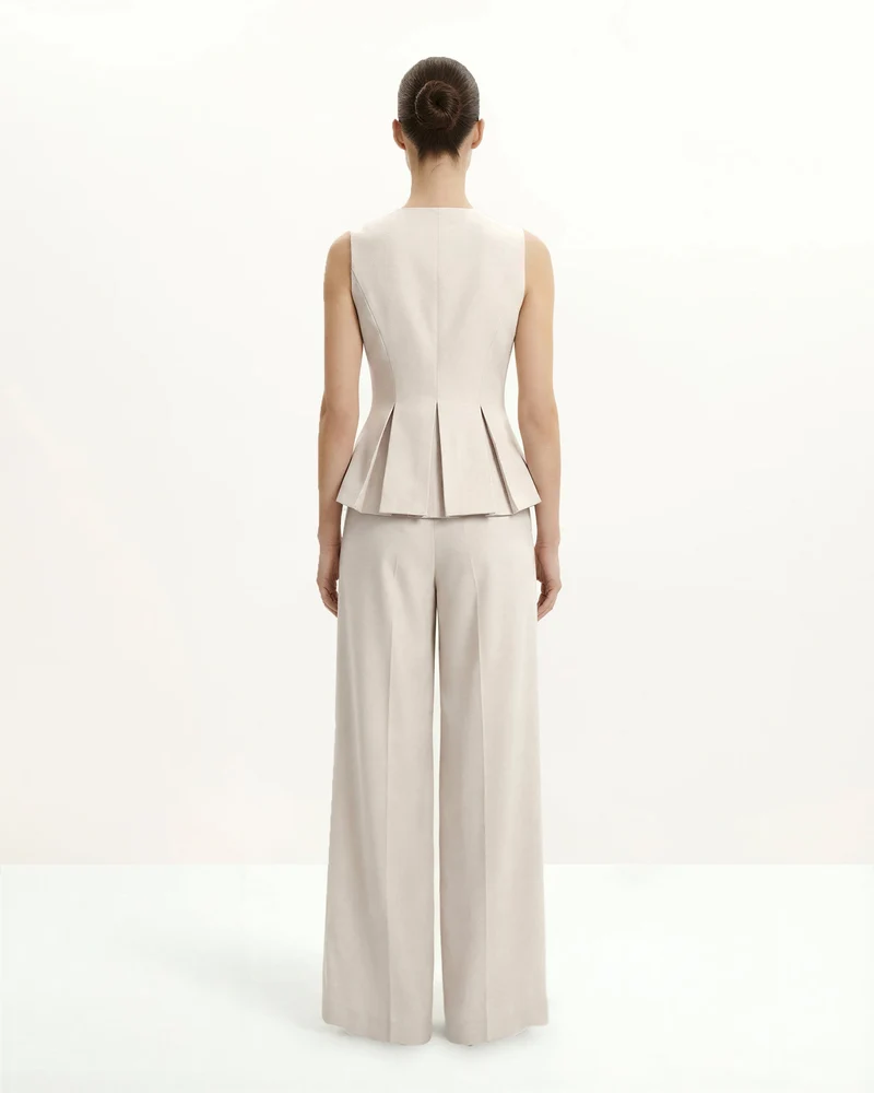 Strukturierte Naht Rund - Beige