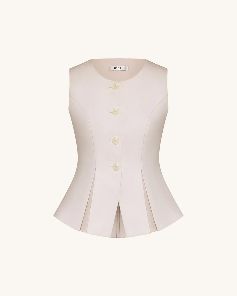 Strukturierte Naht Rund - Beige