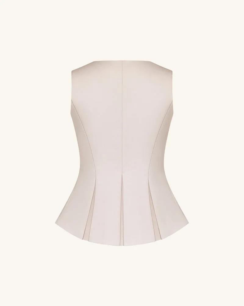 Strukturierte Naht Rund - Beige