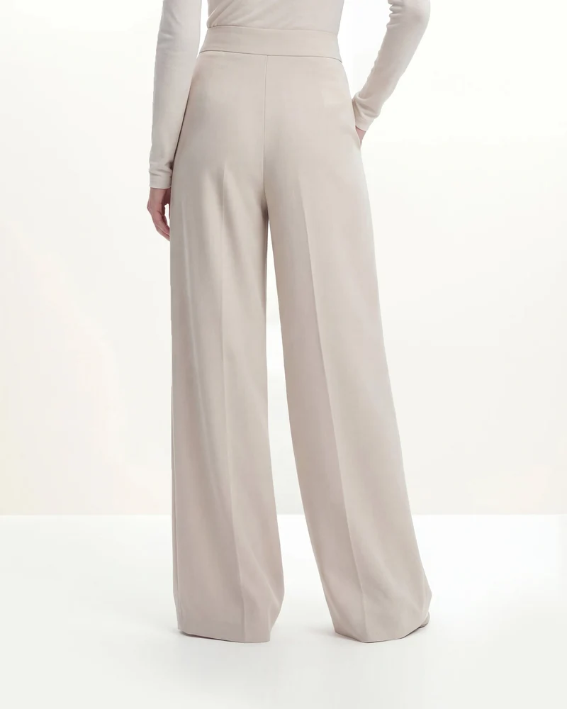 Plissierte Marlenehosen - Beige