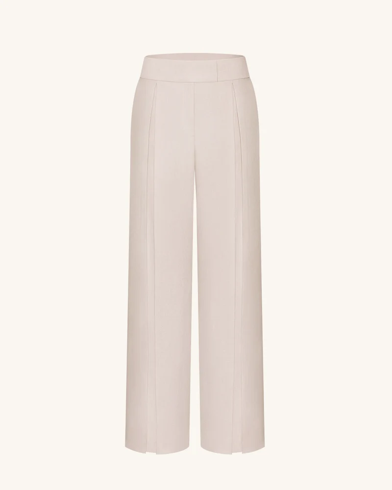 Plissierte Marlenehosen - Beige
