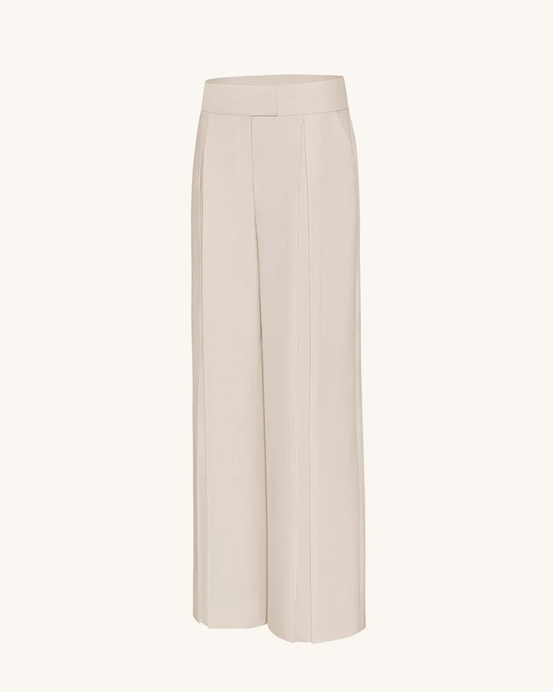 Plissierte Marlenehosen - Beige