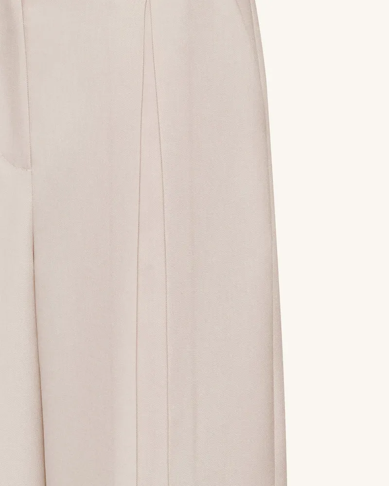 Plissierte Marlenehosen - Beige