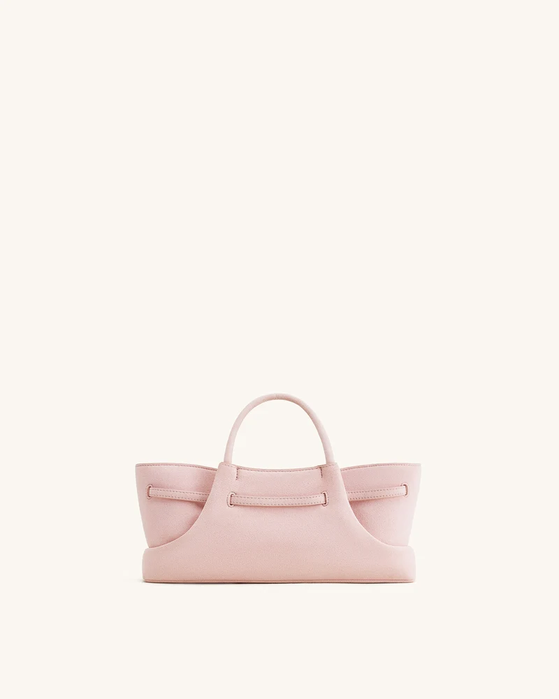 Maeve Tote Bag aus Kunstwildleder mit Dackel-Metallanhänger – Pink