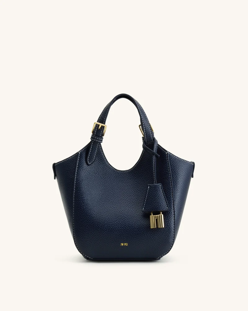 Ines Tote Bag mit Vorhängeschloss – Marineblau