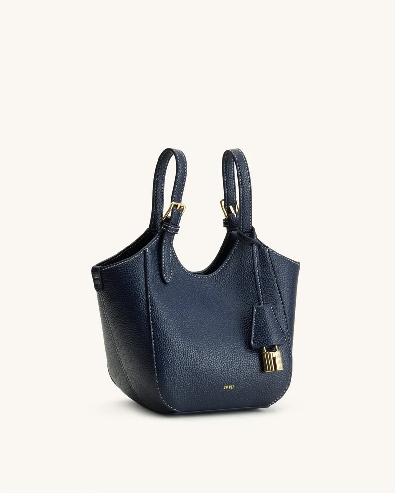 Ines Tote Bag mit Vorhängeschloss – Marineblau