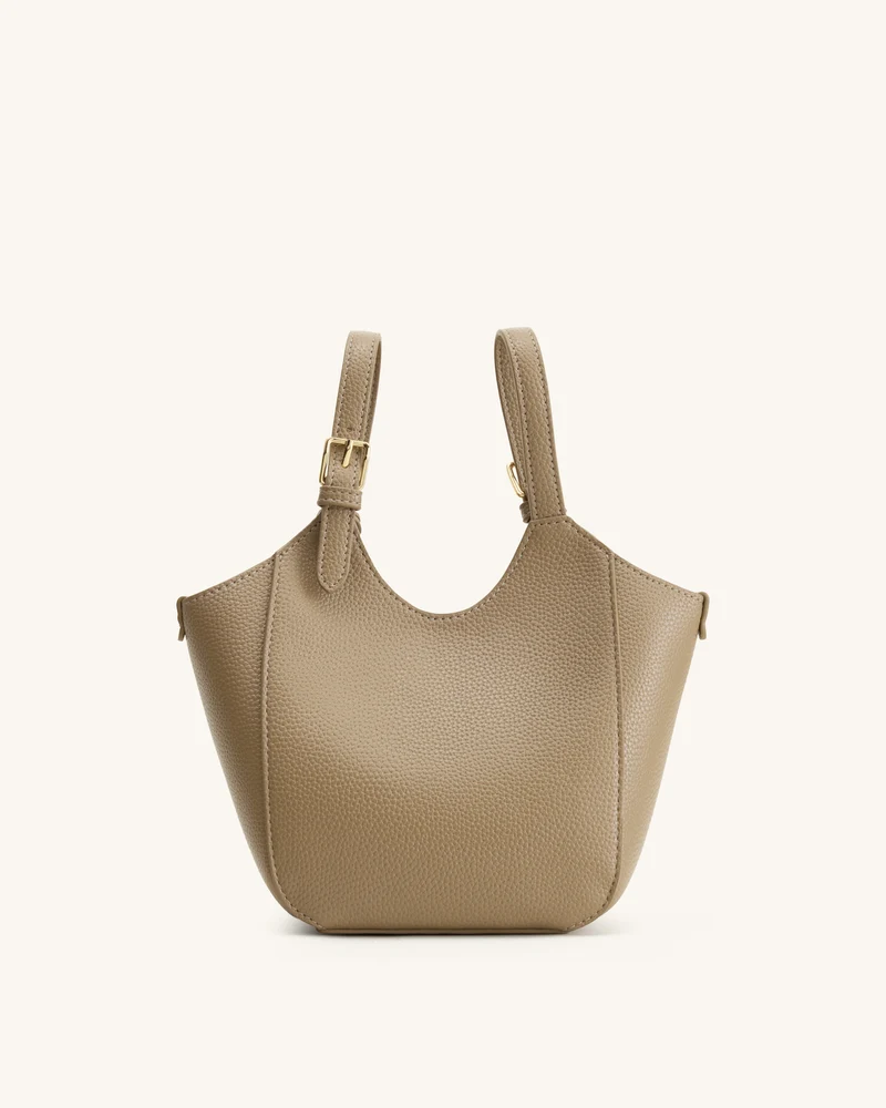 Ines Tote Bag mit Vorhängeschloss – Graubeige