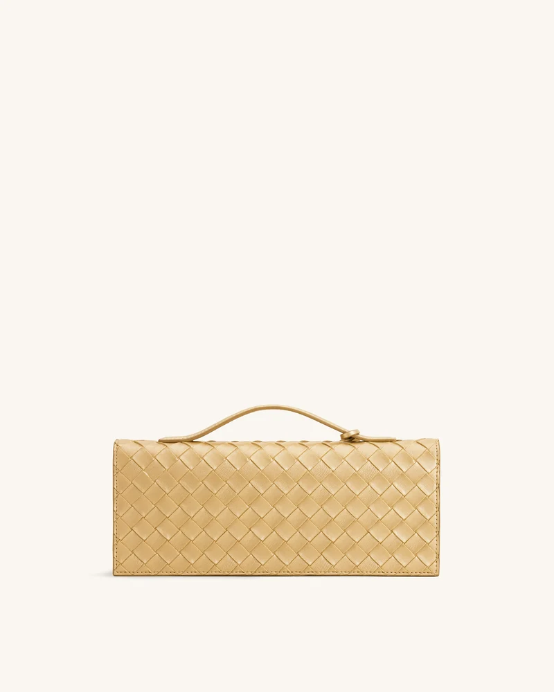 Celeste Strukturierte Henkeltasche in Umschlagform – Champagnergold