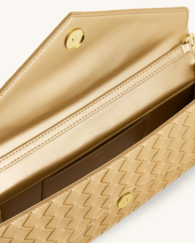 Celeste Strukturierte Henkeltasche in Umschlagform – Champagnergold