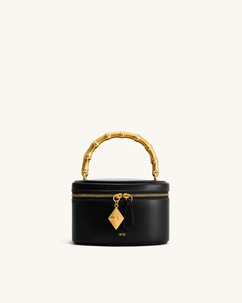 Natalie Handtasche mit geometrischem Metallanhänger - Schwarz