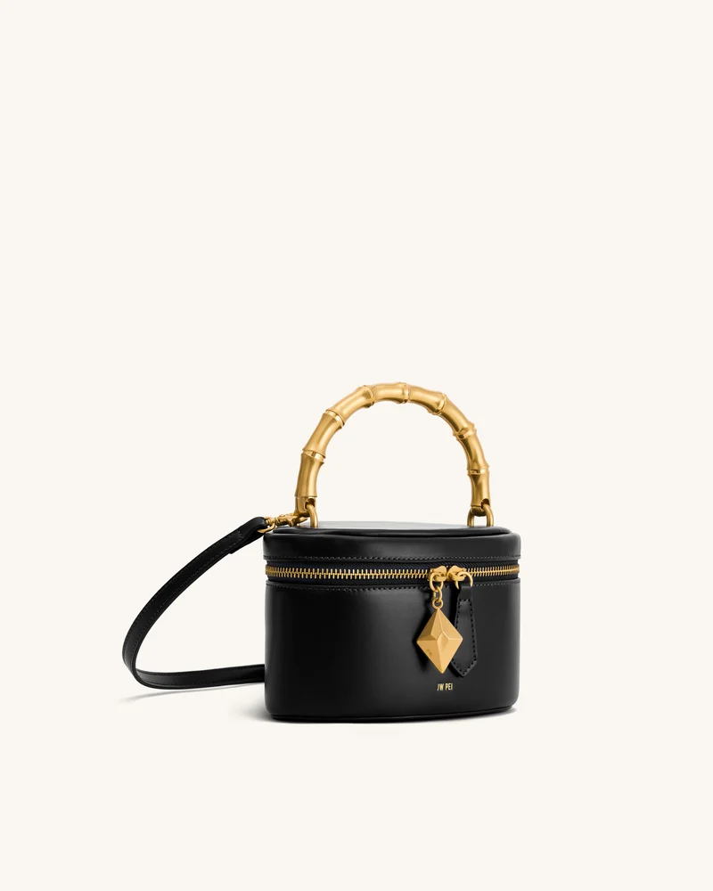 Natalie Handtasche mit geometrischem Metallanhänger - Schwarz