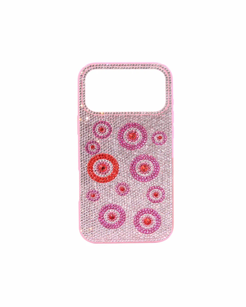 Evil Eye Artificial Crystal Embellished Phone Case - Pink