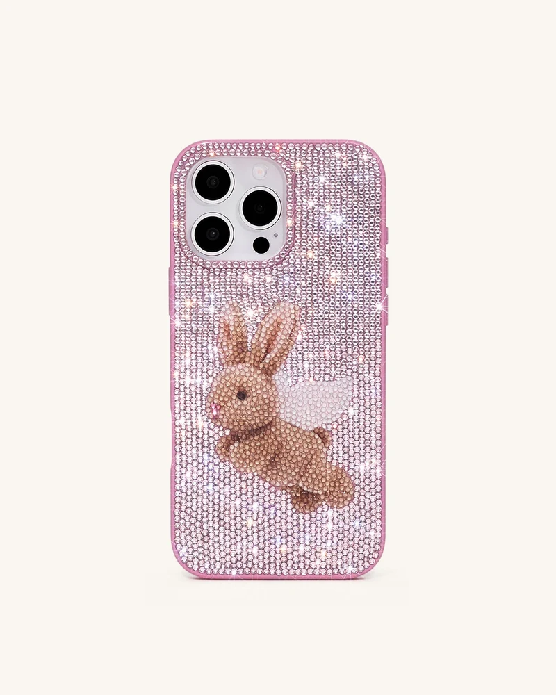 Angel Hase-Glitzer-Handyhülle – Rosa