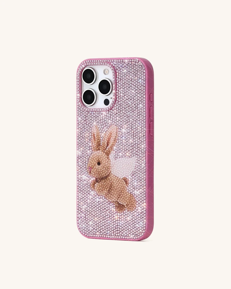 Angel Hase-Glitzer-Handyhülle – Rosa