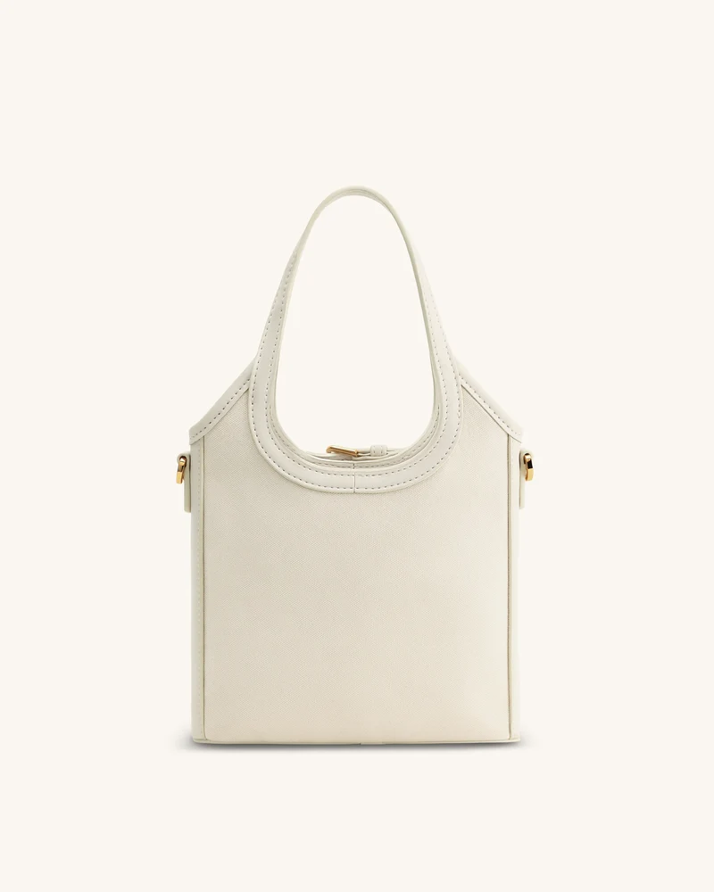 Brooke Mini-Handtasche mit Gürtel und verzierter Orchideenperlenstickerei - Elfenbein