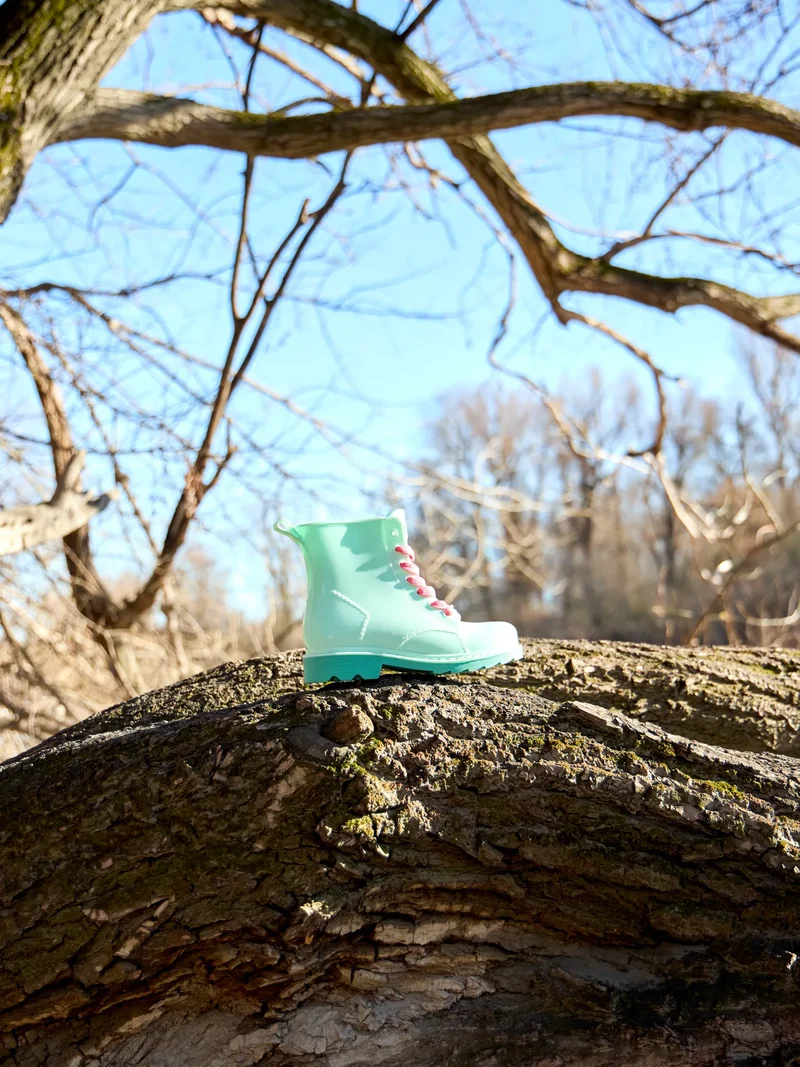 Helle Minze Regenstiefel für Kinder