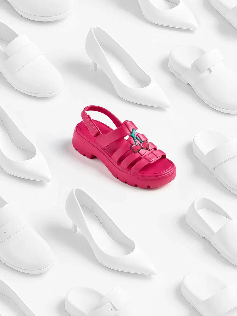 Dunkelrosa Eva Fisherman Sandalen für Damen