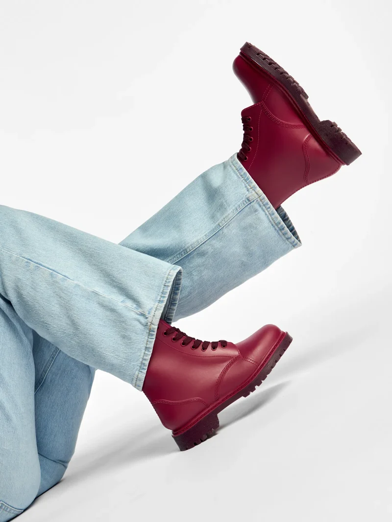 Burgunderrote Regenstiefel für Frauen