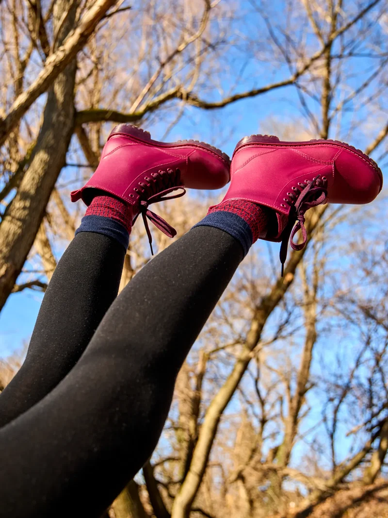 Burgunderrote Regenstiefel für Frauen