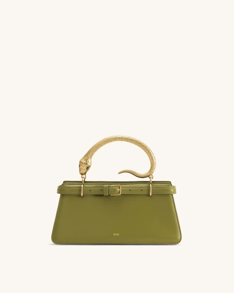 Elena Schlangenhenkel Henkeltasche - Matchagrün