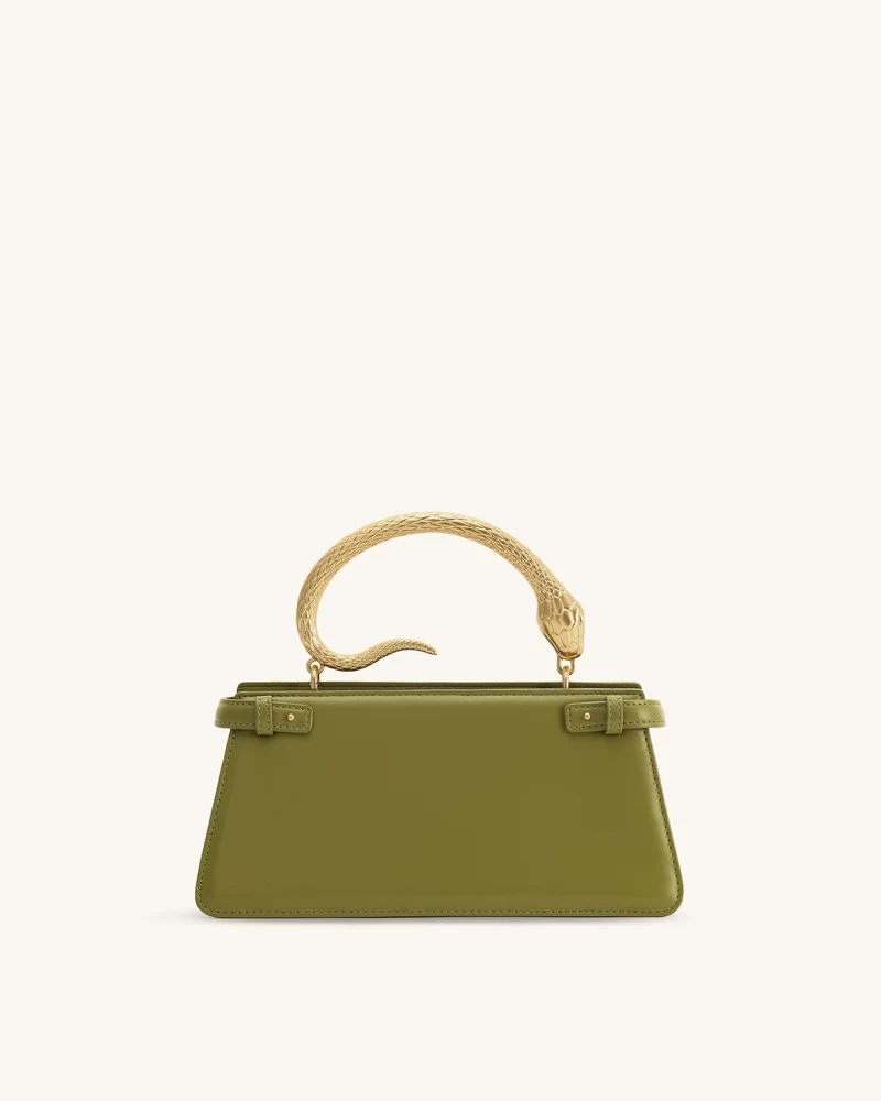 Elena Schlangenhenkel Henkeltasche - Matchagrün