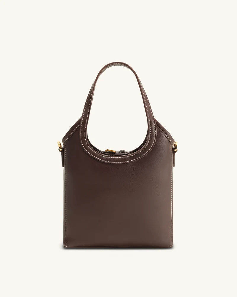 Brooke Mini-Henkeltasche mit Gürteldetails und Verzierungen - Dunkelbraun