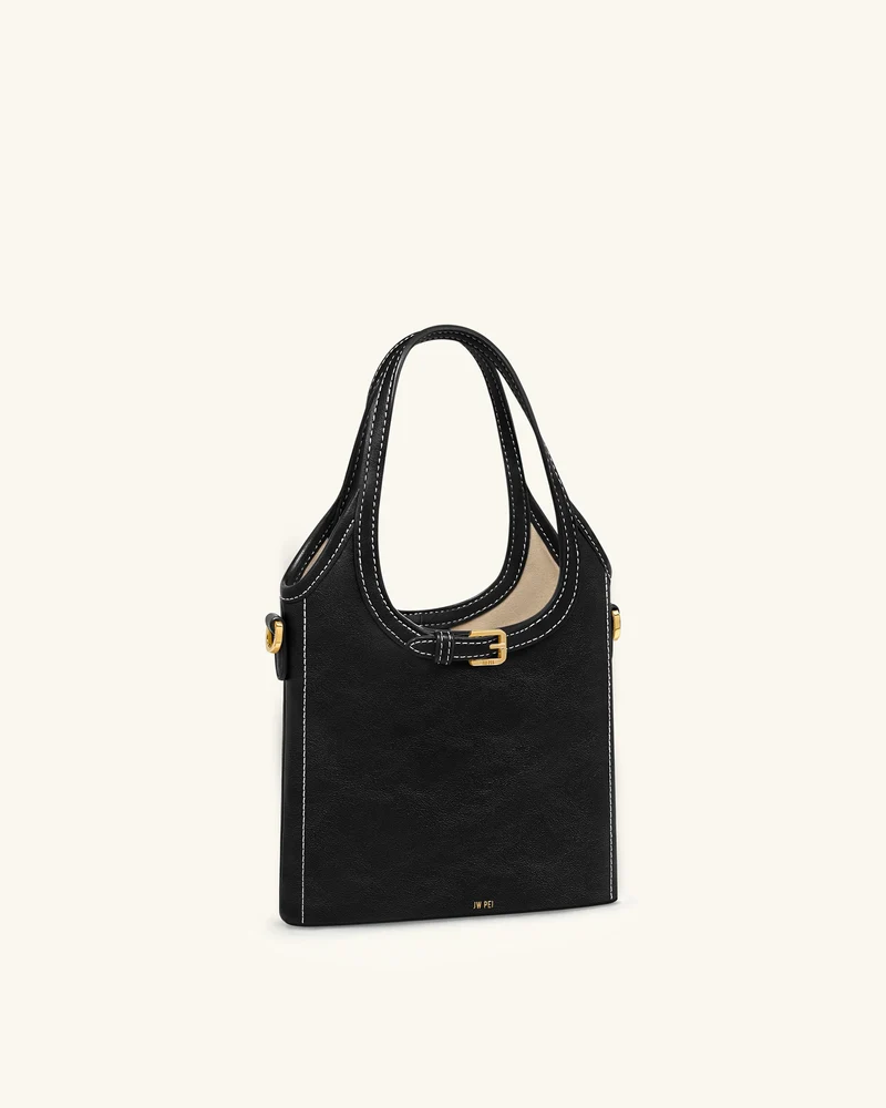 Brooke Mini-Henkeltasche mit Gürteldetails und Verzierungen - Schwarz