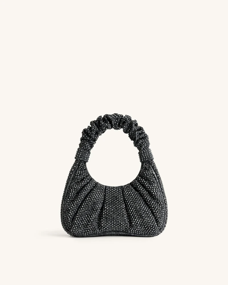 Gabbi Kunstharz-Mittelgroße Ruched Hobo-Handtasche - Anthrazit
