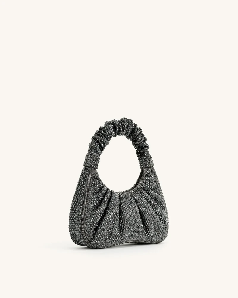 Gabbi Kunstharz-Mittelgroße Ruched Hobo-Handtasche - Anthrazit