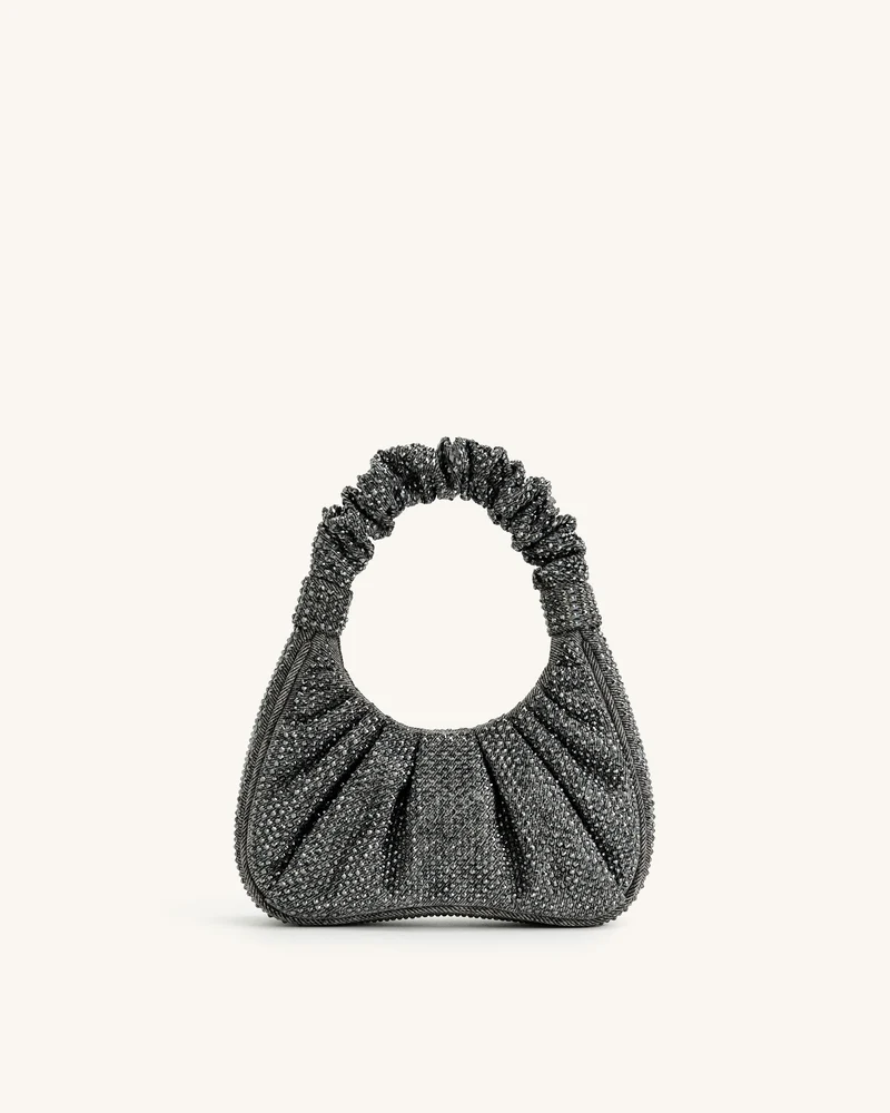 Gabbi Kunstharz-Mittelgroße Ruched Hobo-Handtasche - Anthrazit