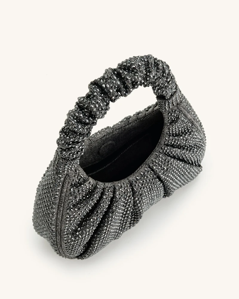 Gabbi Kunstharz-Mittelgroße Ruched Hobo-Handtasche - Anthrazit