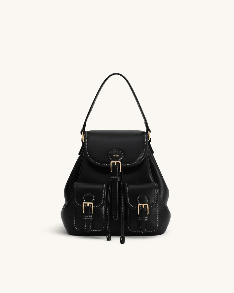 Harper Schnallentaschen-Rucksack - Schwarz