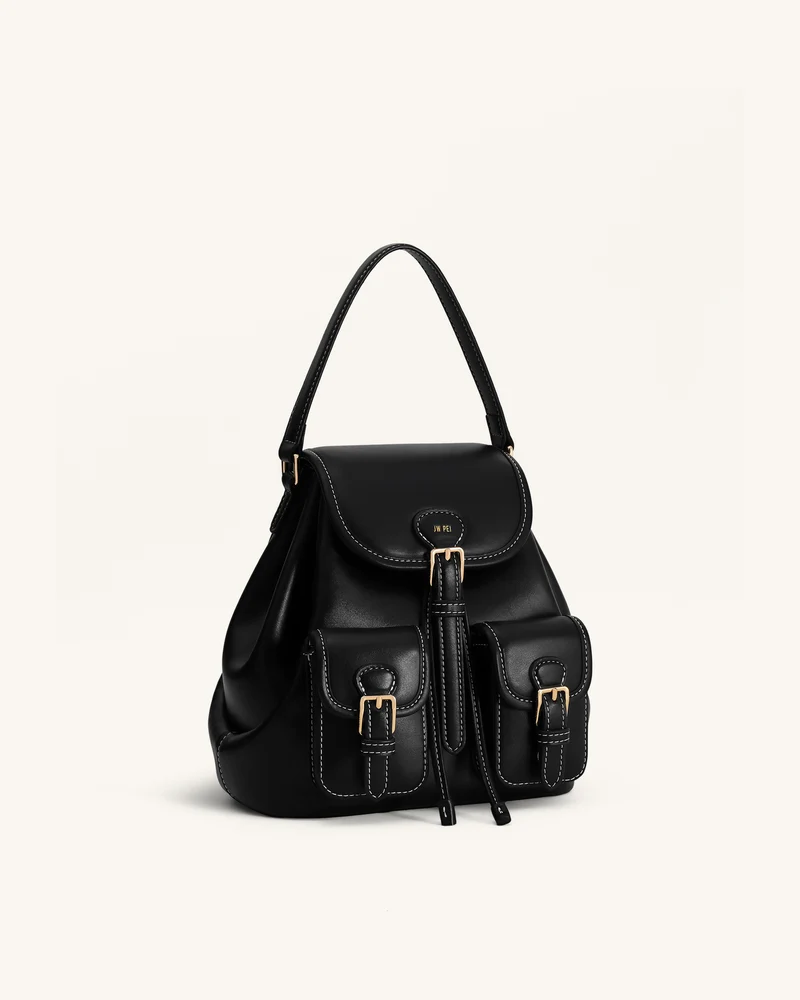 Harper Schnallentaschen-Rucksack - Schwarz