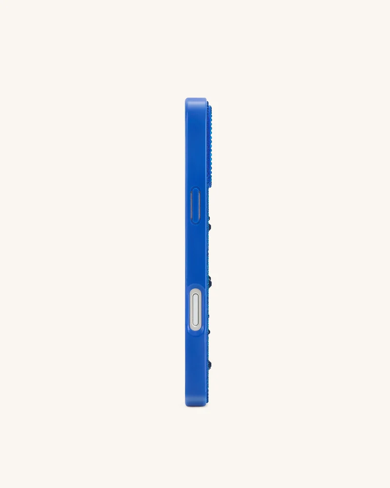 Handyhülle mit künstlichen Kristall-Evil-Eye-Verzierungen - Blau
