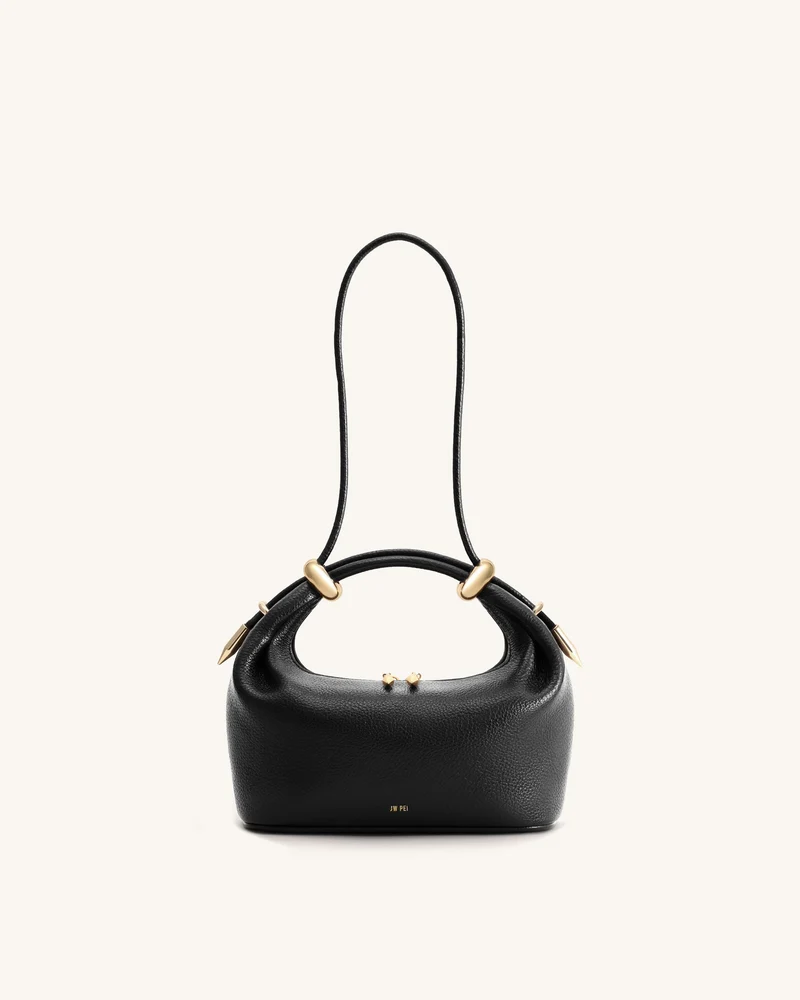 Ellie Henkeltasche mit Metallringverzierungen - Schwarz
