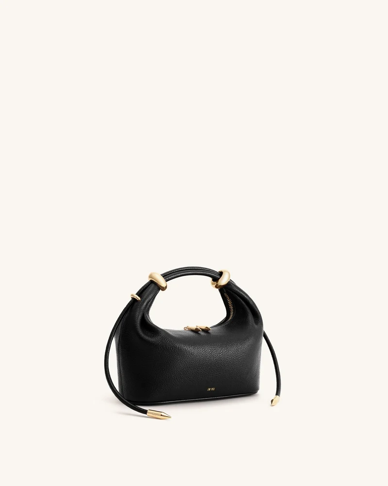 Ellie Henkeltasche mit Metallringverzierungen - Schwarz