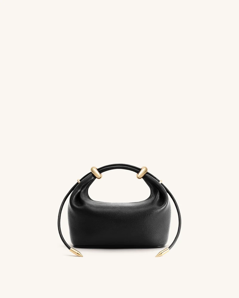 Ellie Henkeltasche mit Metallringverzierungen - Schwarz