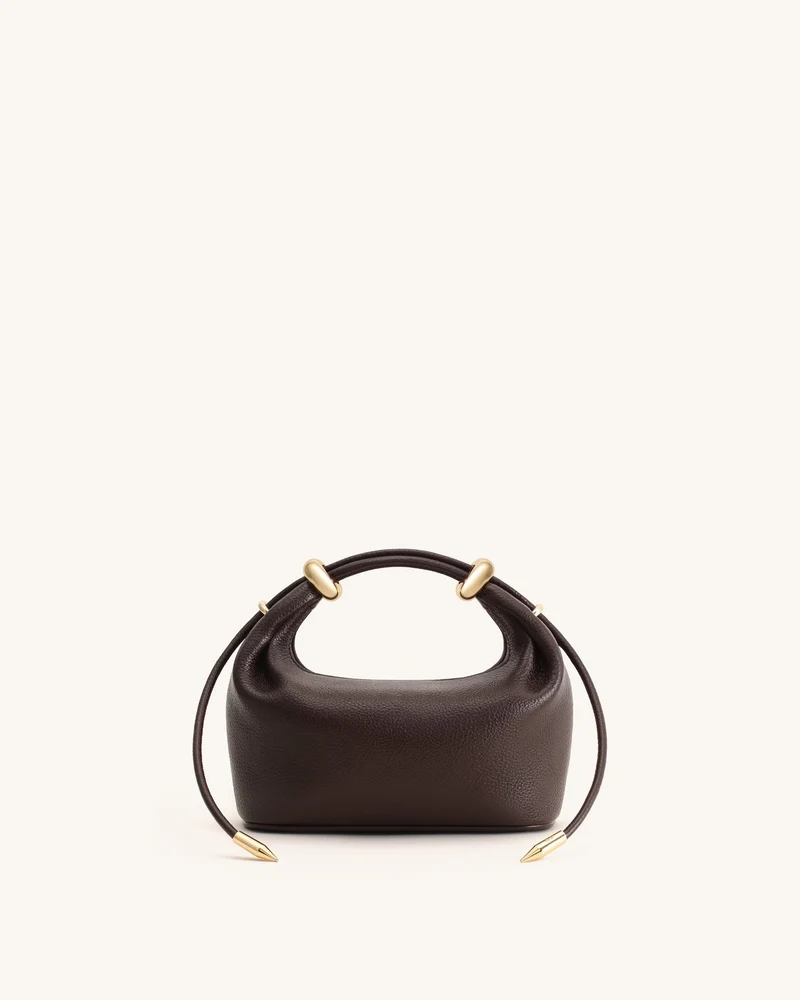 Ellie Henkeltasche mit Metallringverzierungen - Dunkelbraun