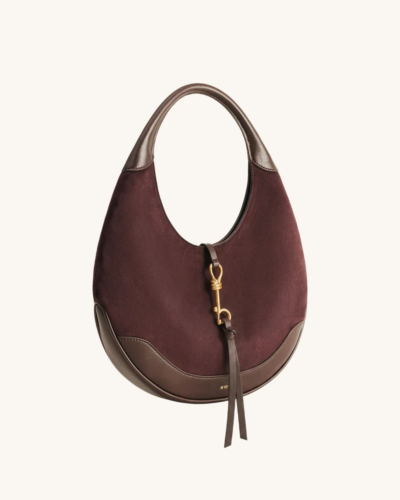 Colette Wildlederimitat Halbmond Hobo Bag - Dunkelbraun